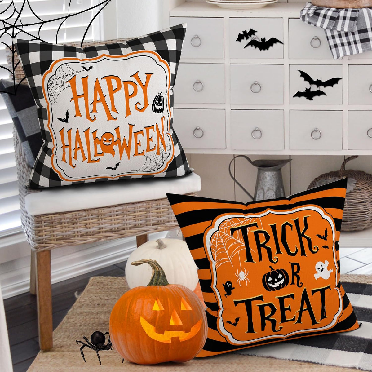 Halloween Cushion Covers – Trick or Treat Throw Pillow Covers – view 4
