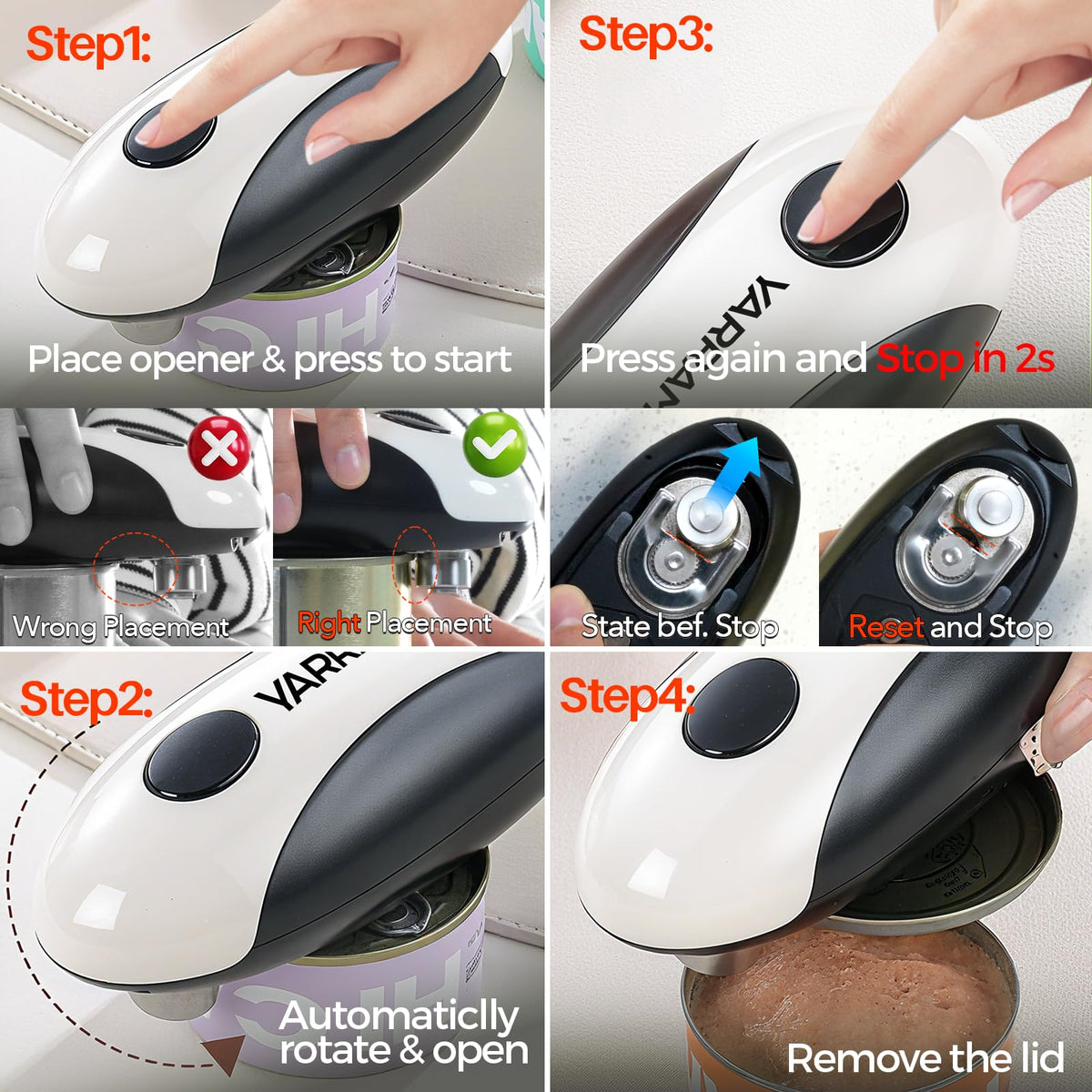 Rechargeable Electric Can Opener – Smooth Edge, One Touch