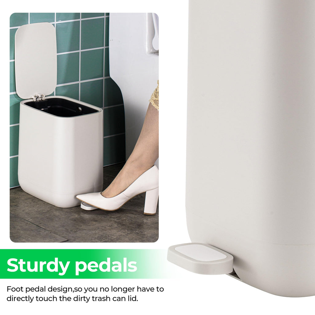 Slim 7L Pedal Bin with Soft-Close Lid