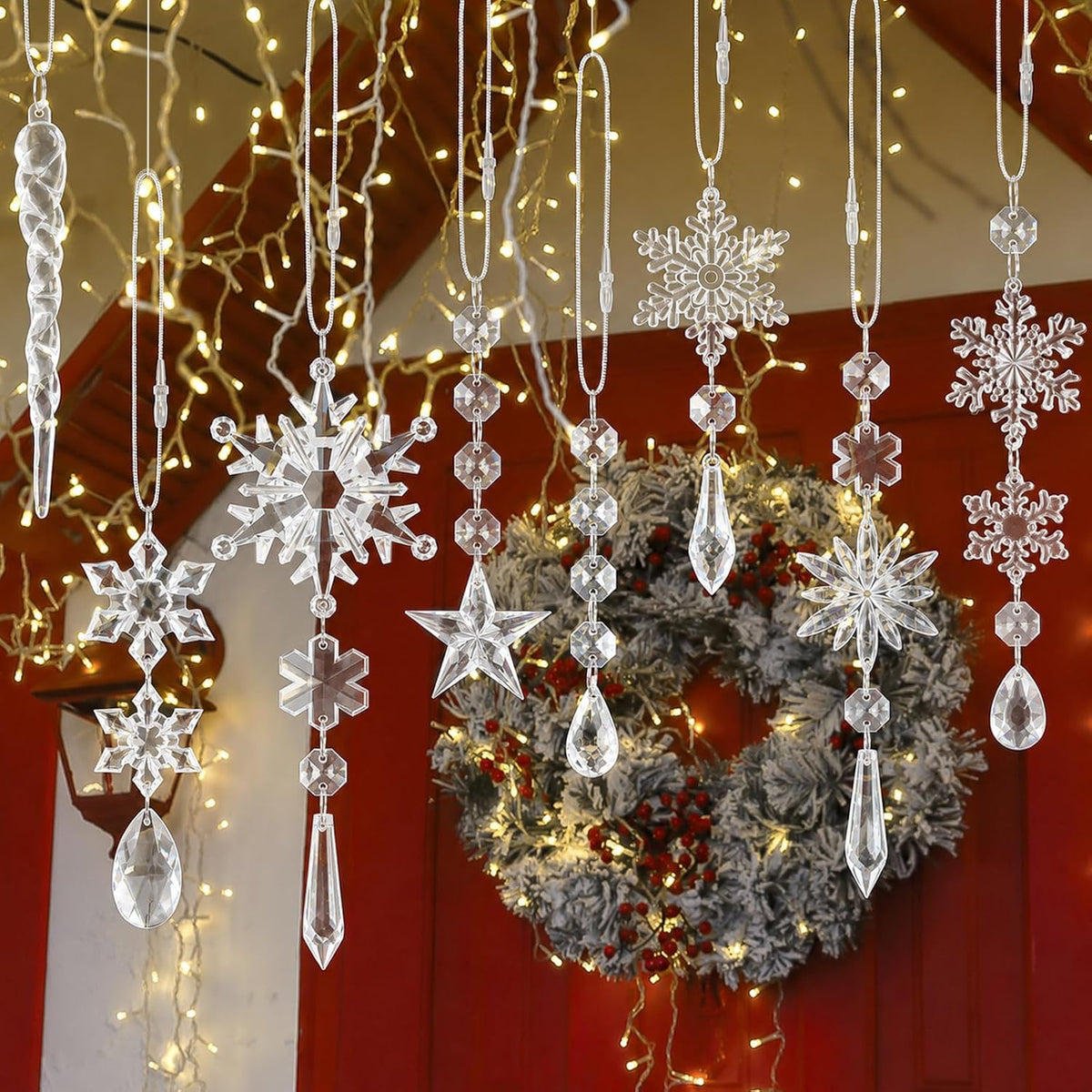 Clear Acrylic Snowflake & Crystal Ornaments – view 6