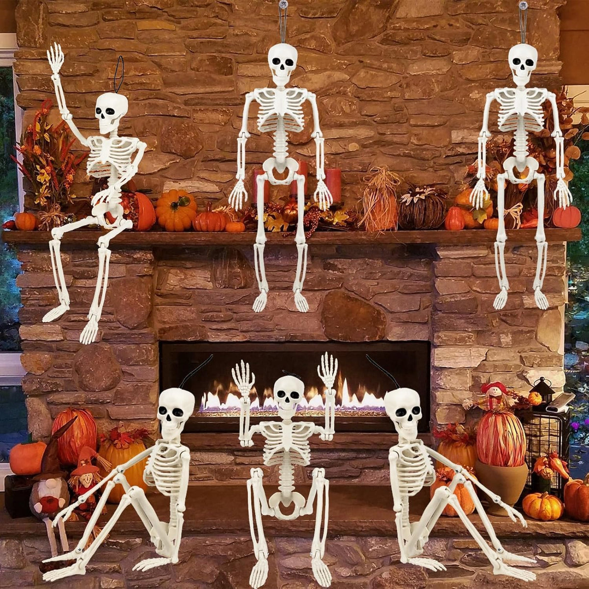 Poseable Halloween Skeletons – 40 cm, 6 Pack – view 4