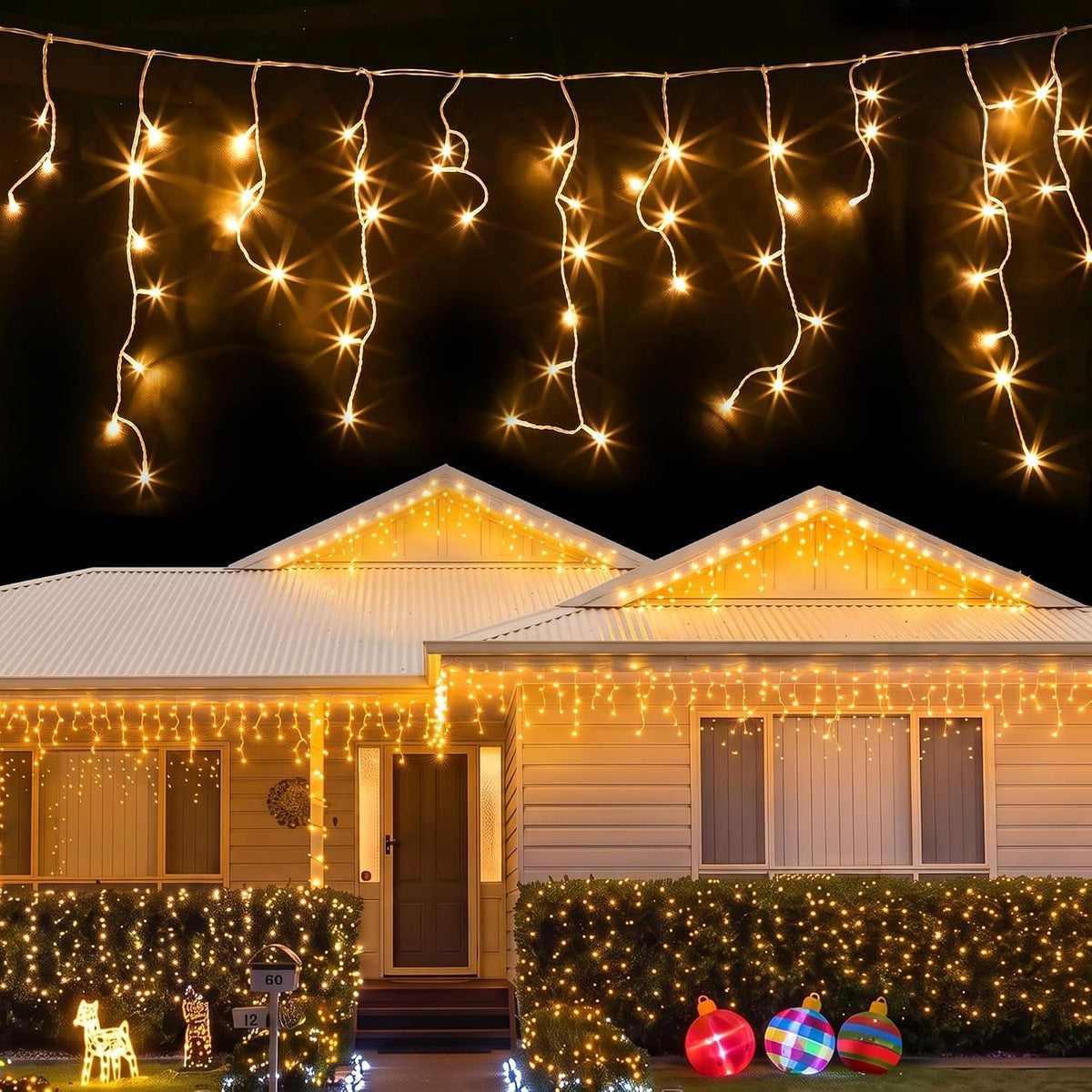 Jingle Jollys Christmas Icicle Lights – Solar & Plug-In Options – view 9