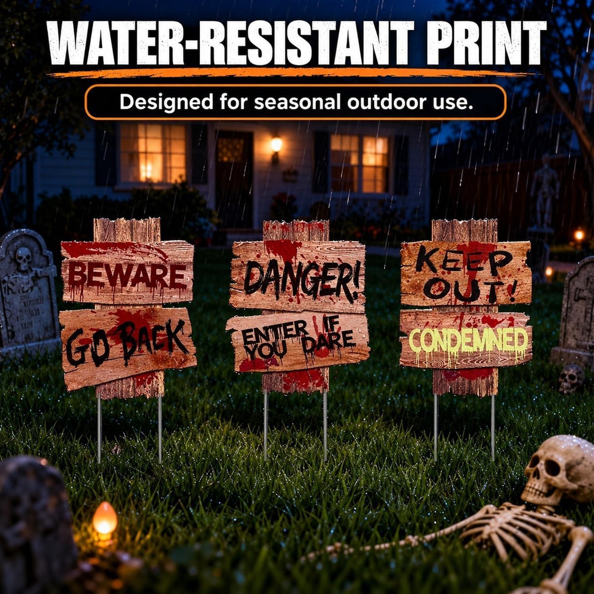 Halloween Yard Signs with Stakes – 3 Pack – view 7