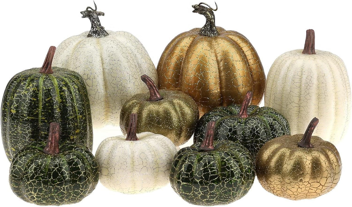 Artificial Foam Pumpkins – 8 Piece Assorted Set – view 8