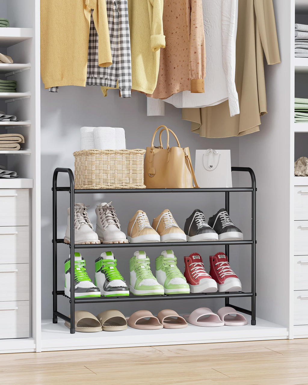 Kitsure 3-Tier Metal Shoe Rack