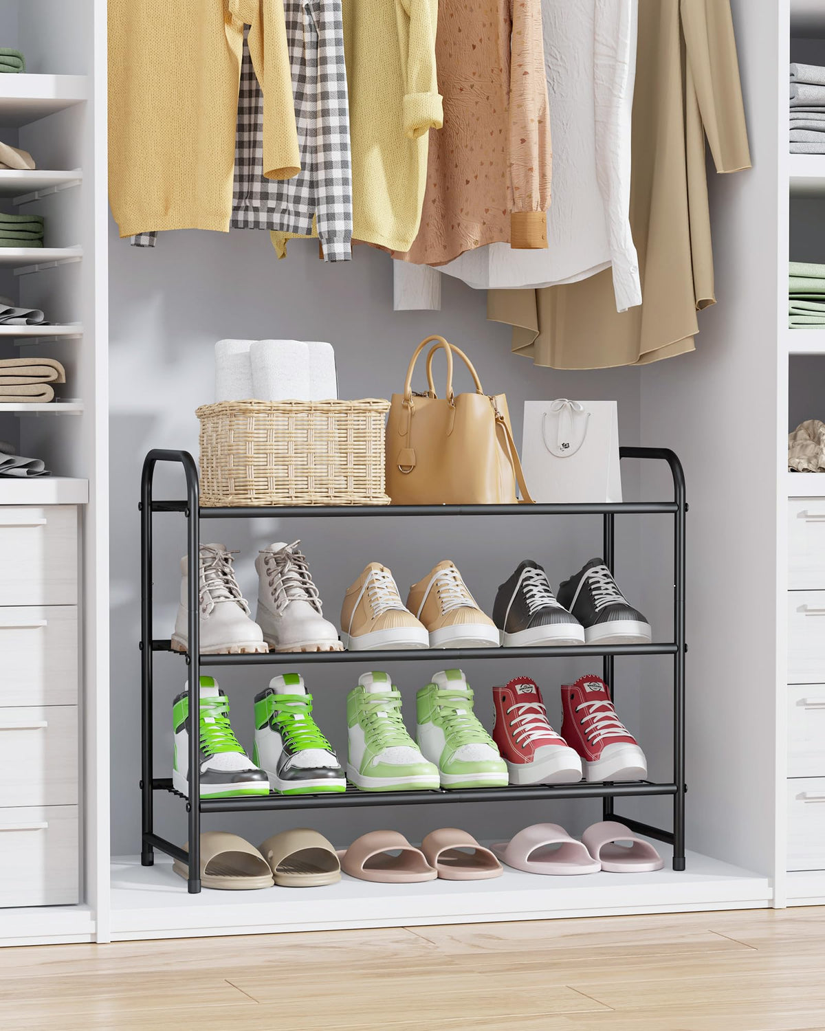 Kitsure 3-Tier Metal Shoe Rack