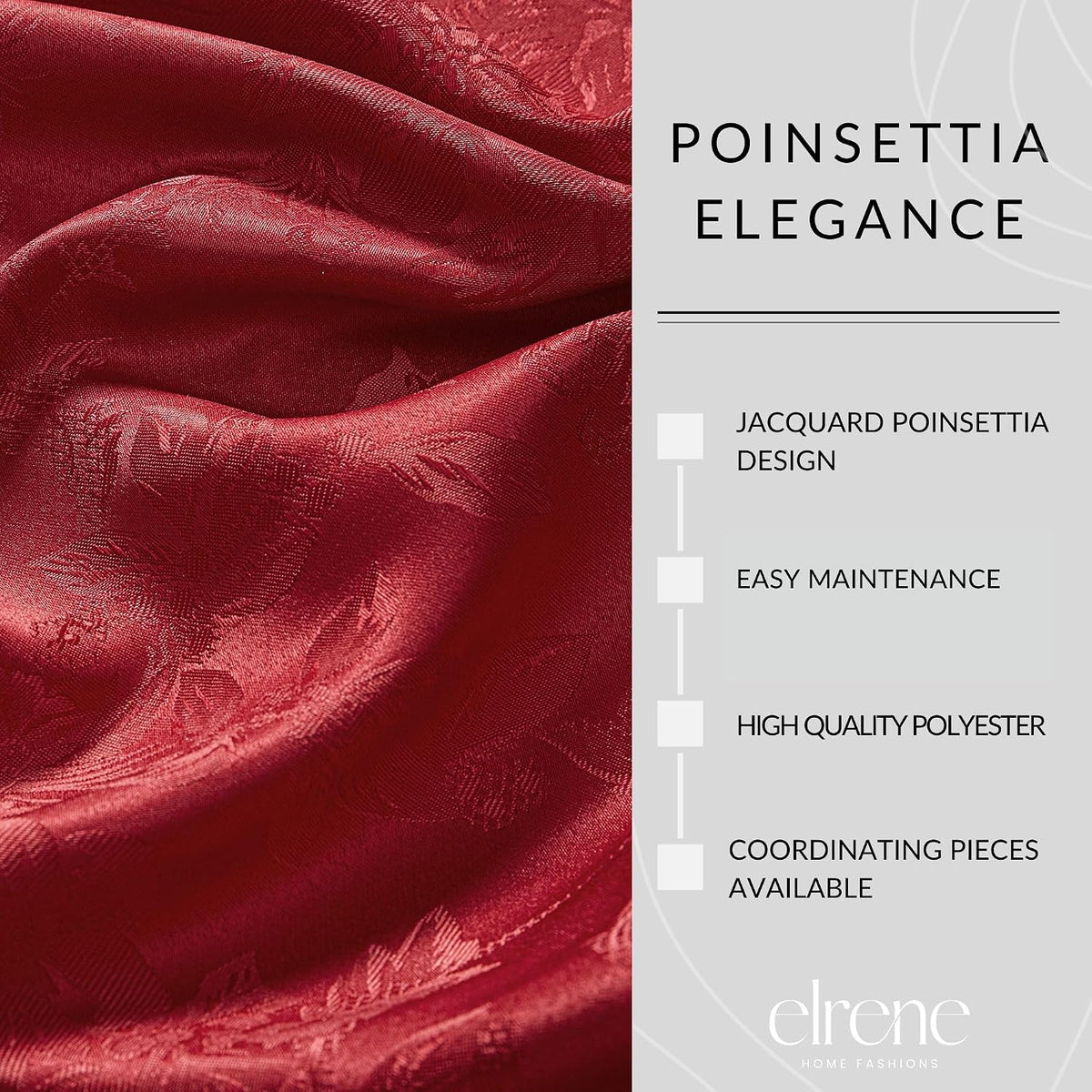 Poinsettia Jacquard Christmas Placemats – 33 x 48 cm – view 4