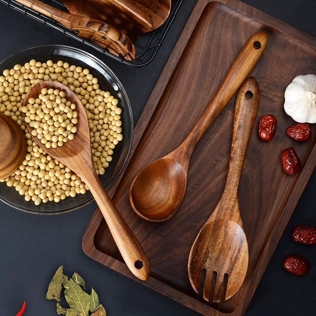 Natural Teak Wooden Cooking Utensils Set
