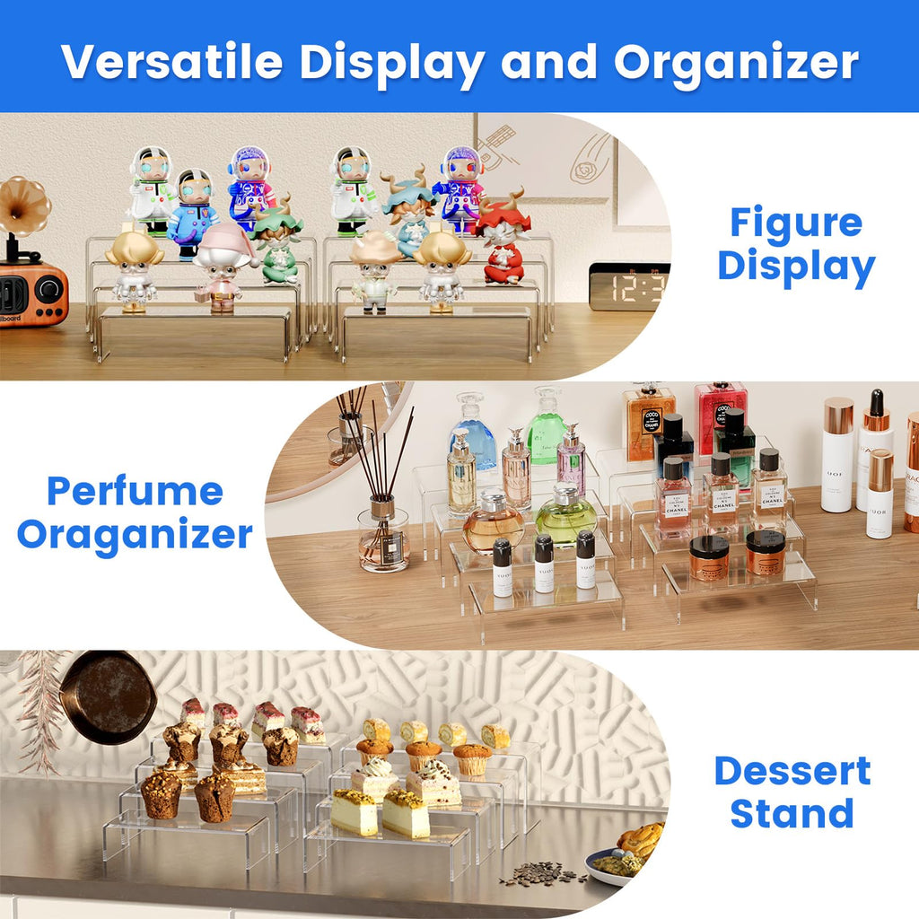 Clear Acrylic Display Risers – Set of 4