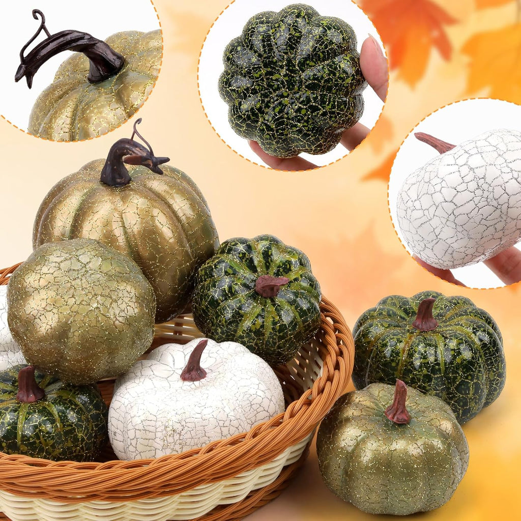 Artificial Foam Pumpkins – 8 Piece Assorted Set – view 3