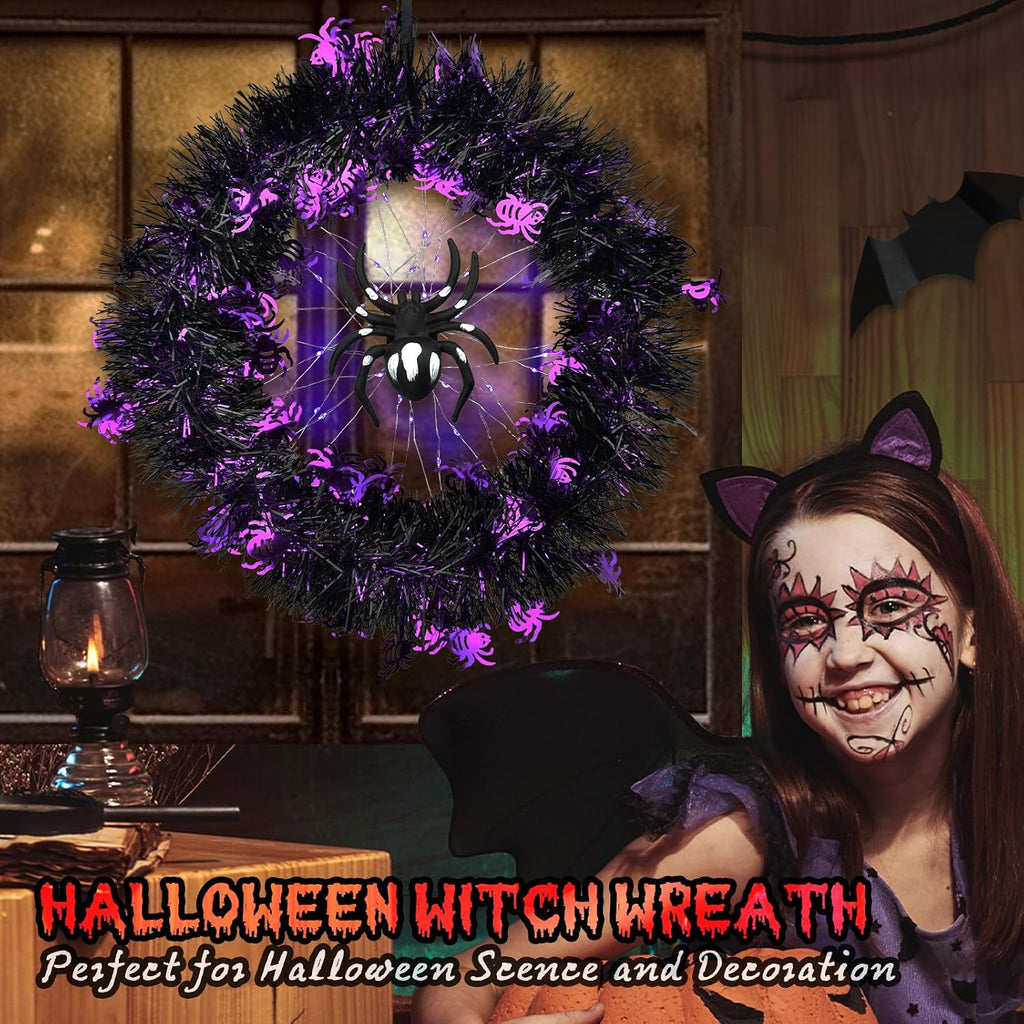 Spider Halloween Wreath – 35 cm Front Door Wreath – view 4