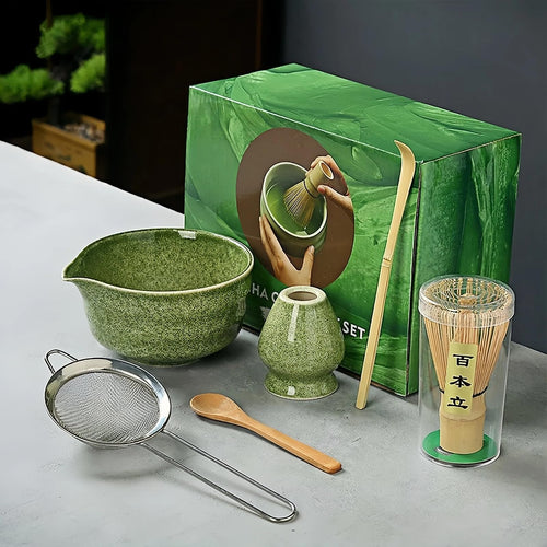 6-Piece Matcha Tea Set with Bamboo Whisk & Bowl