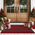 Buffalo Plaid Christmas Door Mat & Runner