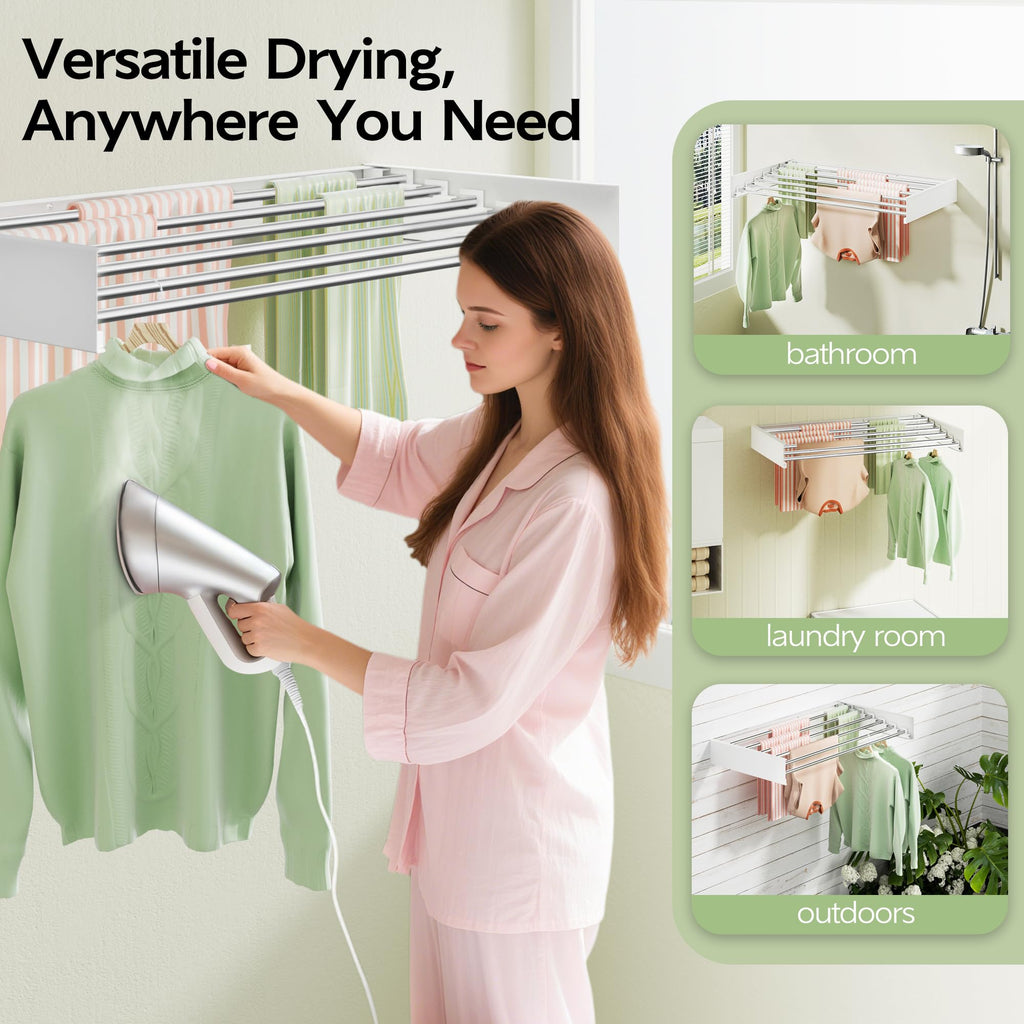 Wall-Mounted Folding Clothes Drying Rack