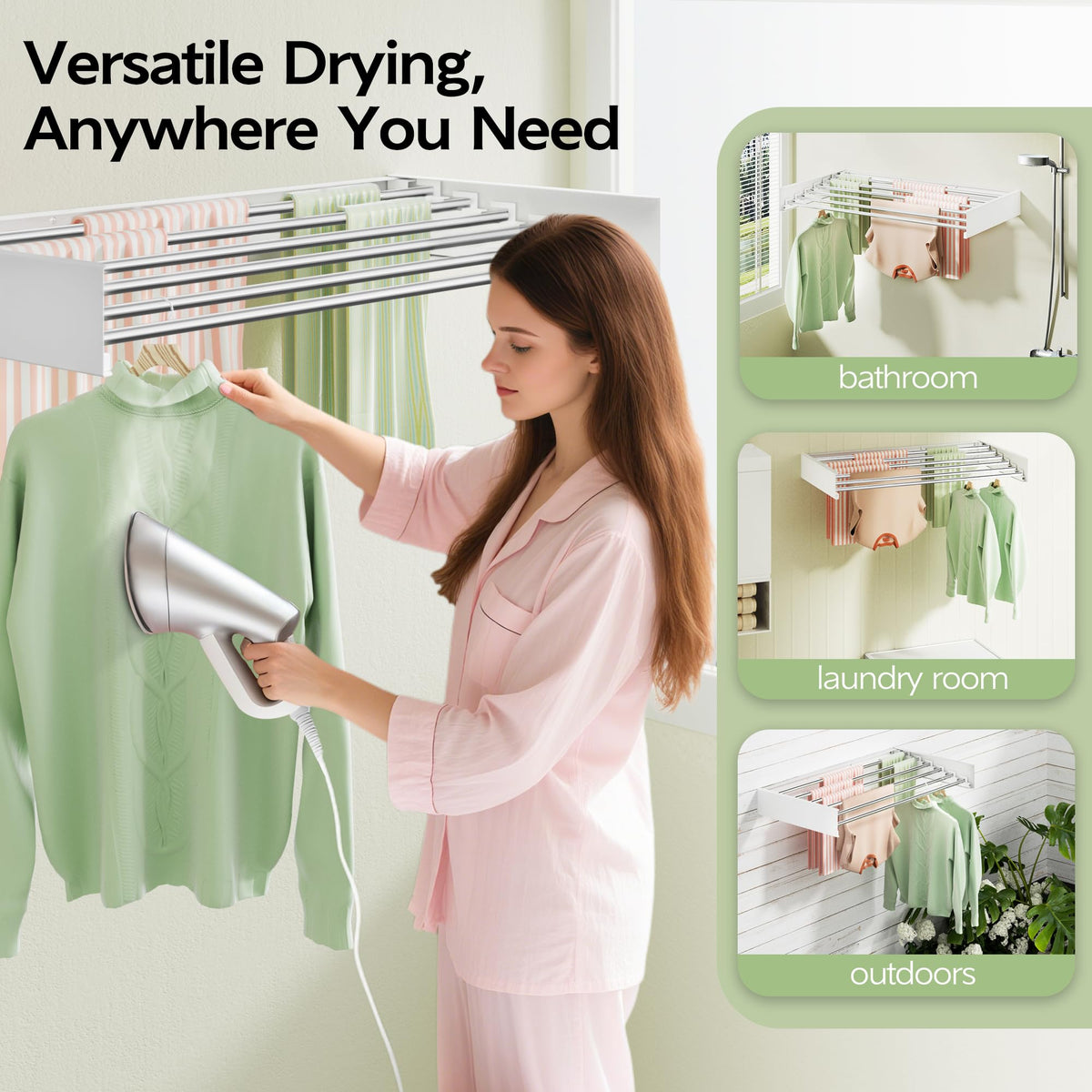 Wall-Mounted Folding Clothes Drying Rack
