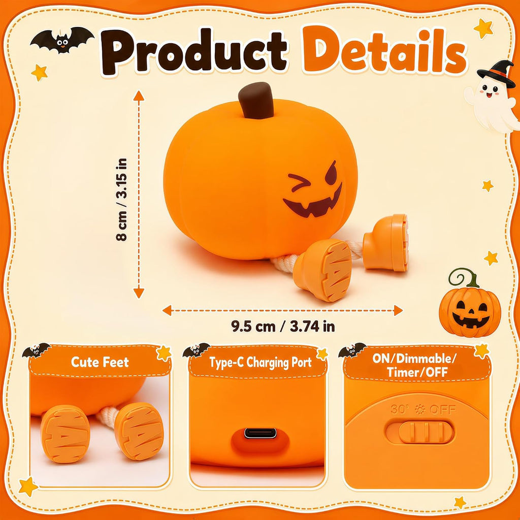 Pumpkin Night Light – Portable Halloween Lamp – view 8