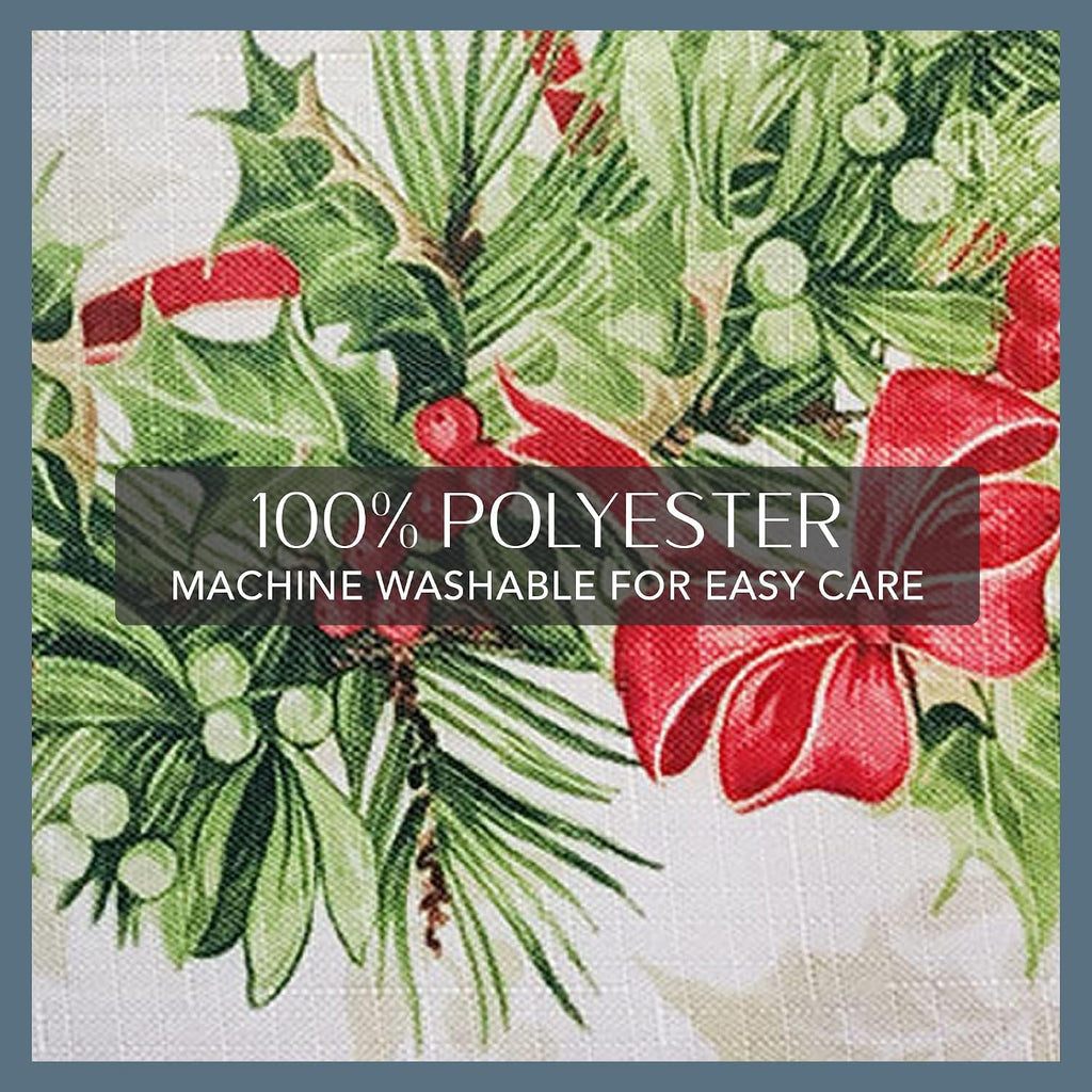 Holly Traditions Round Christmas Tablecloth – 178 cm – view 4