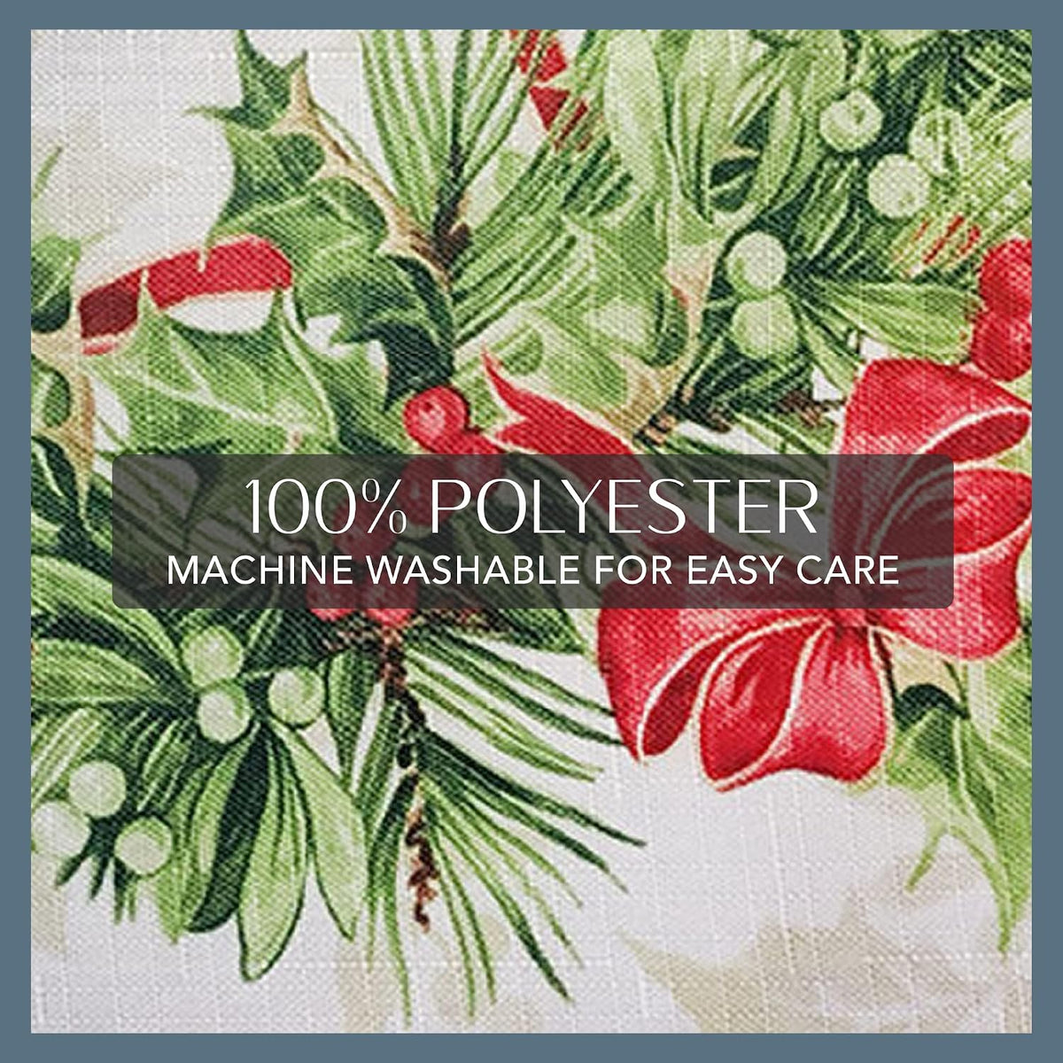 Holly Traditions Round Christmas Tablecloth – 178 cm – view 4