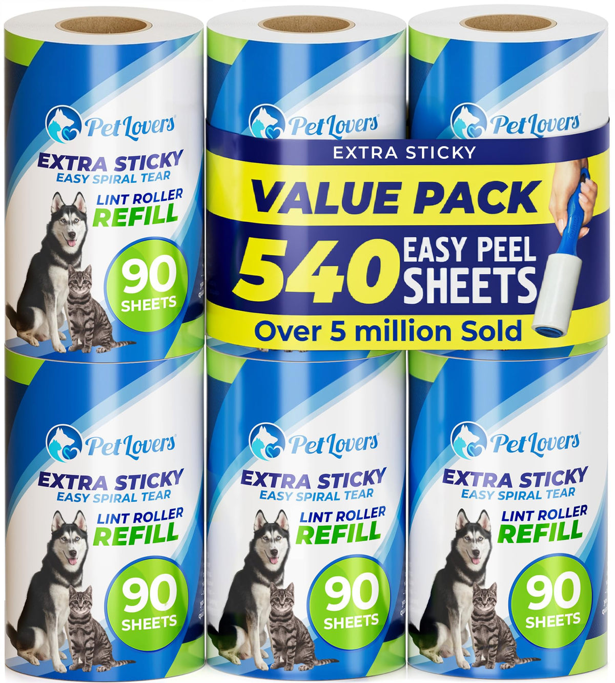 Extra Sticky Lint Roller Value Set for Pet Hair