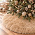 Velvet Christmas Tree Skirt with Ruffled Edge