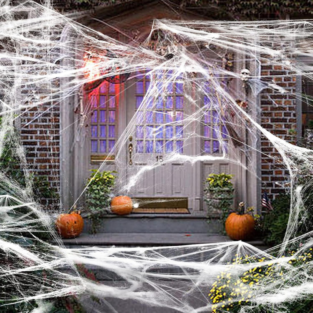 Stretchy Spider Webs with 20 Fake Spiders – Halloween Decoration – view 6