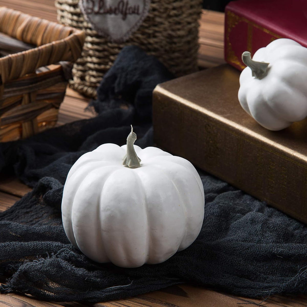 Mini Artificial Pumpkins – 12 Pack – view 3