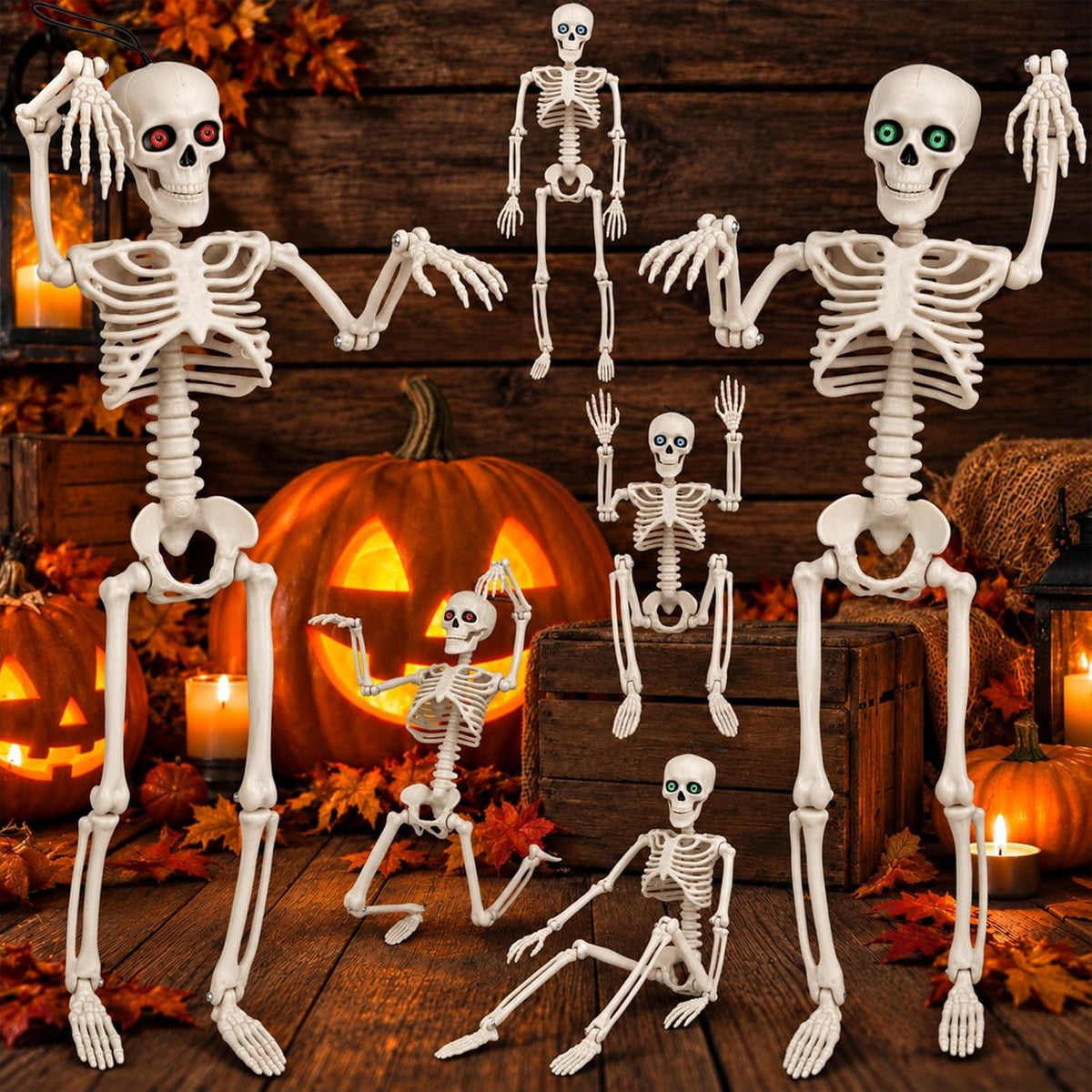 Poseable Halloween Skeletons – 40 cm, 6 Pack – view 8