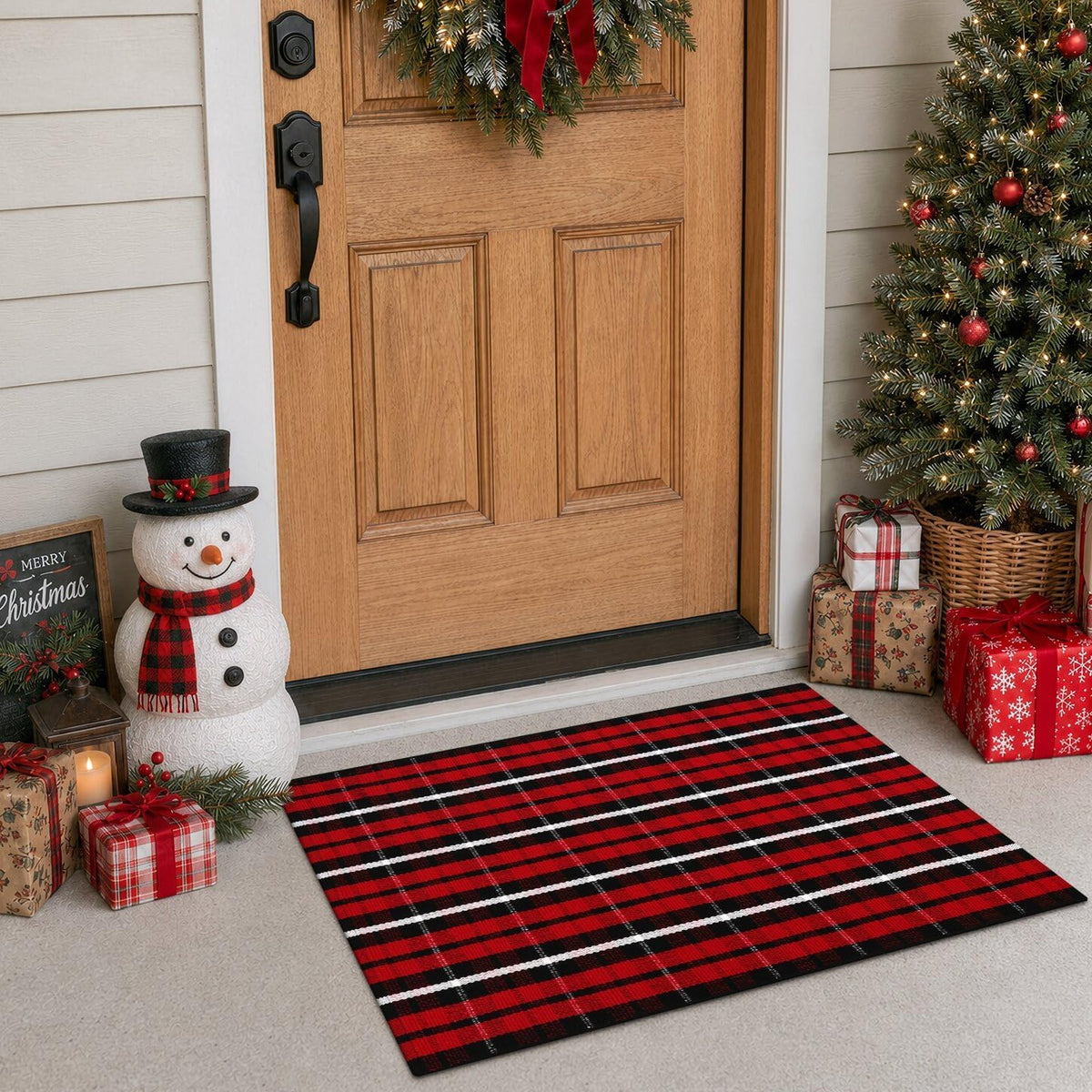 Buffalo Plaid Christmas Door Mat & Runner – view 11