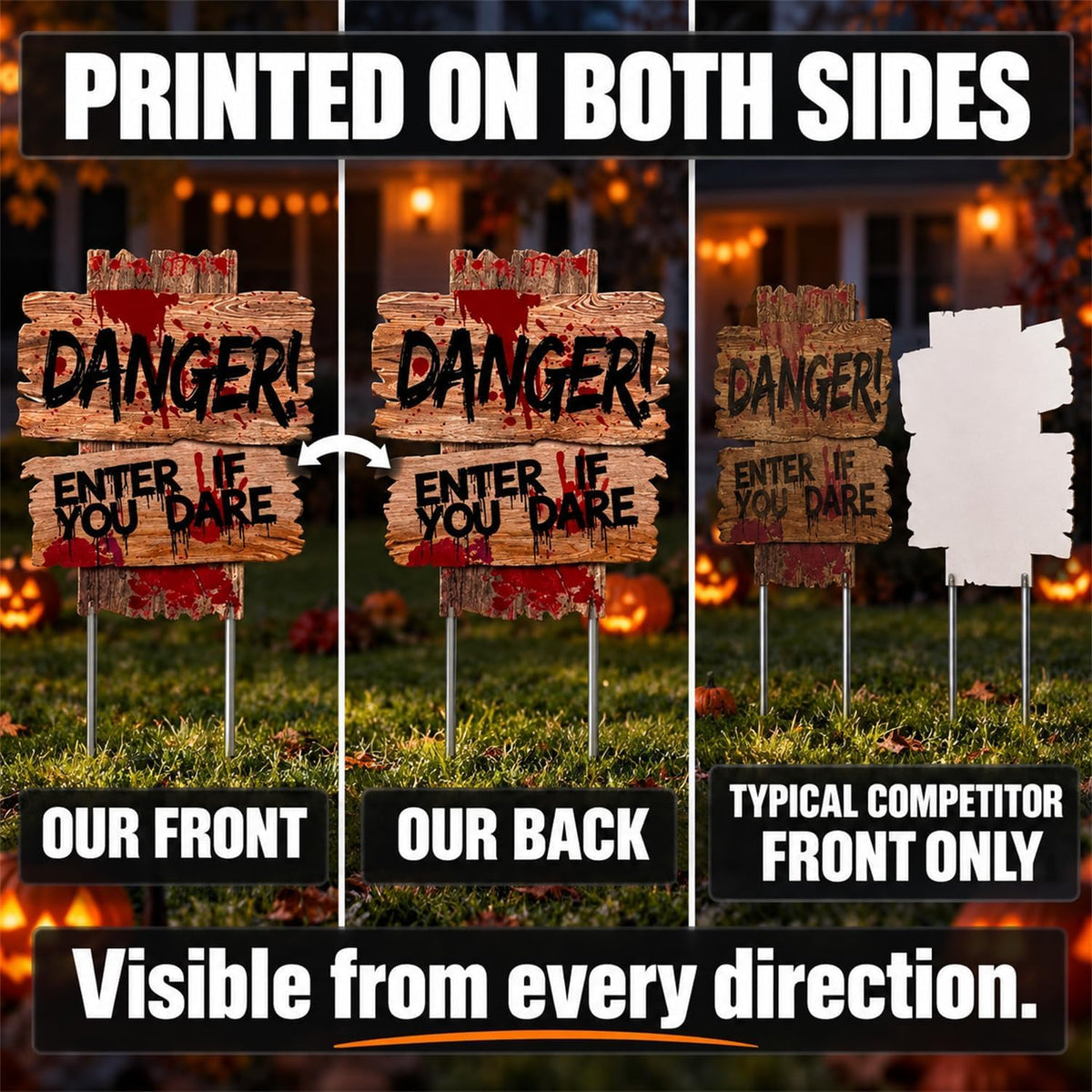 Halloween Yard Signs with Stakes – 3 Pack – view 3