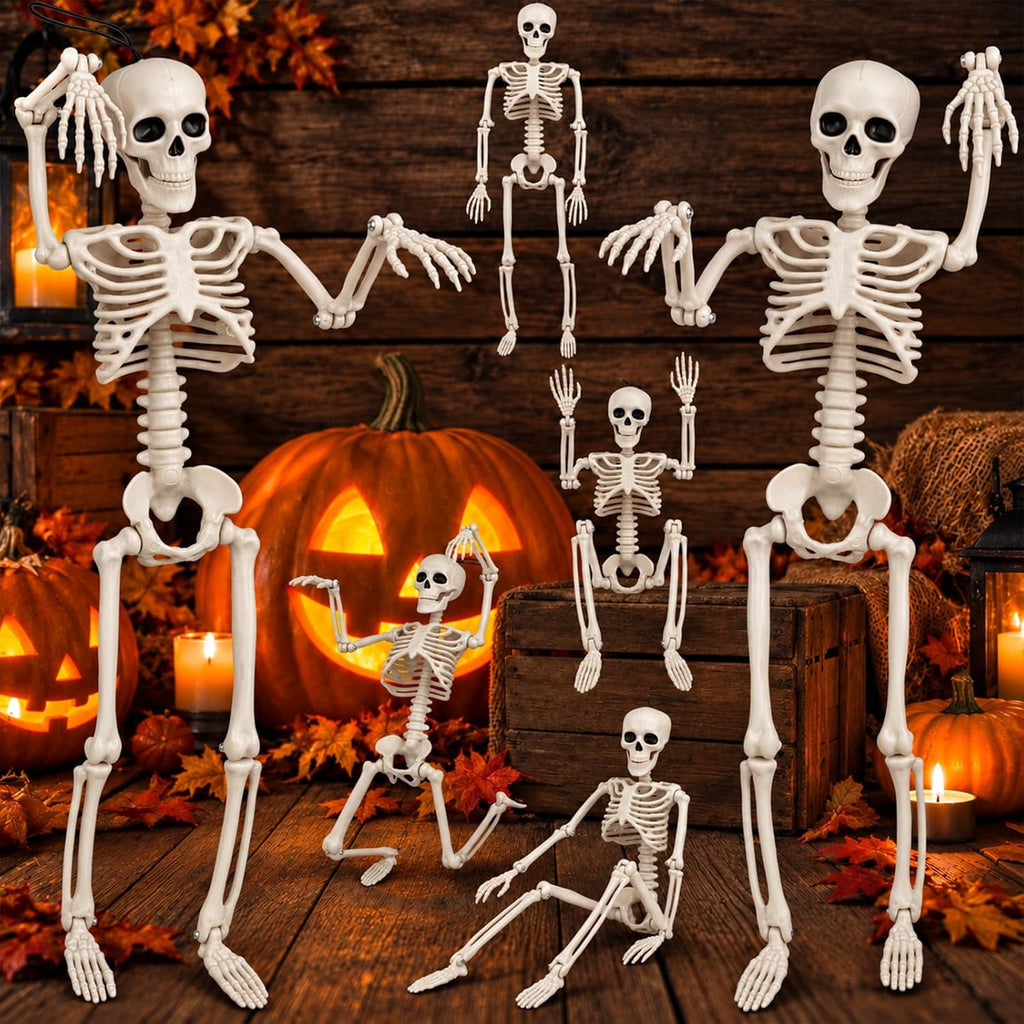 Poseable Halloween Skeletons – 40 cm, 6 Pack