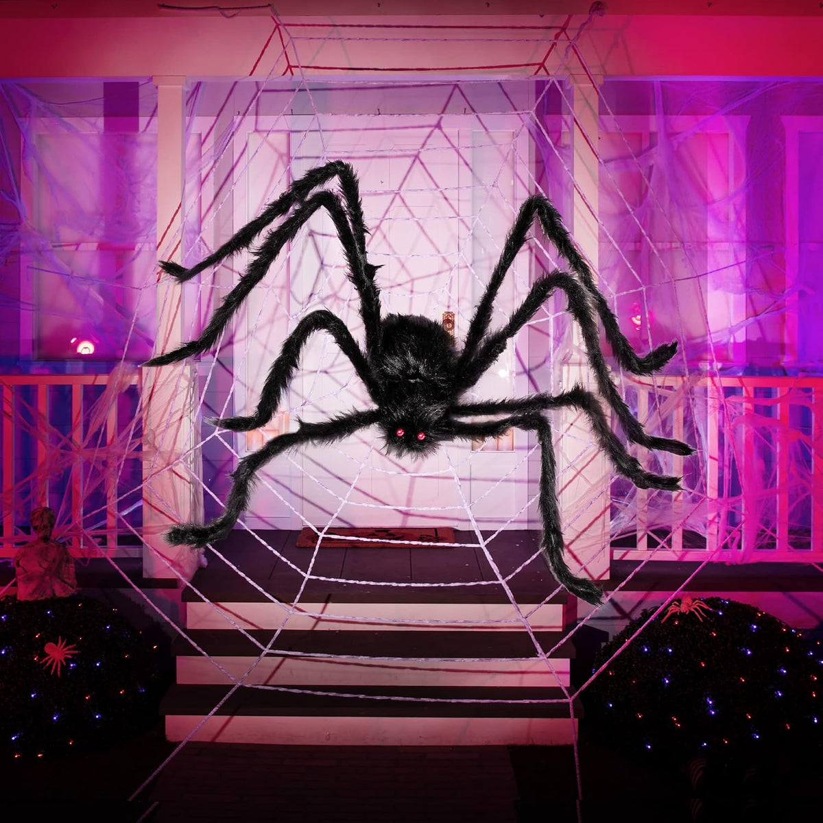 Giant Hairy Spider – 150 cm Halloween Outdoor Decoration – view 6