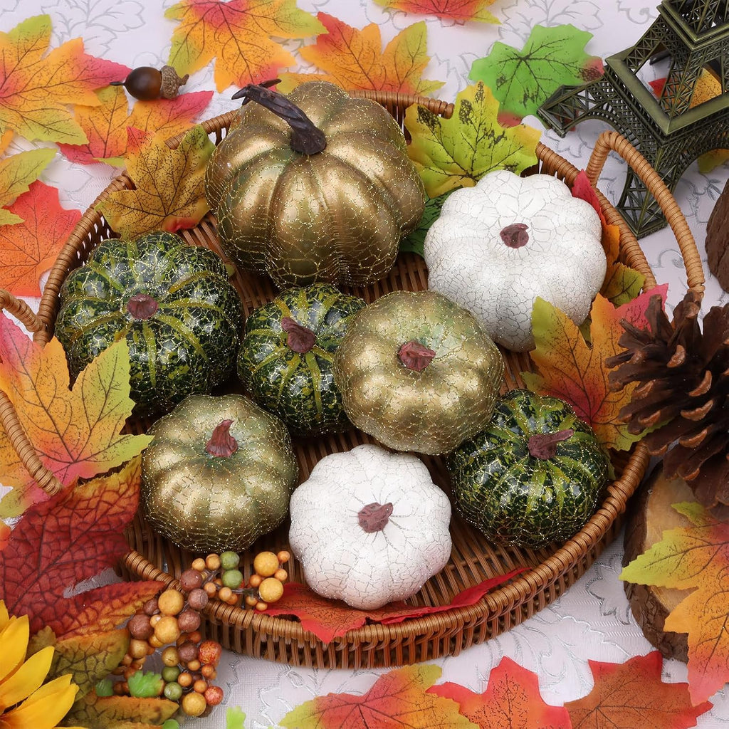 Artificial Foam Pumpkins – 8 Piece Assorted Set – view 7