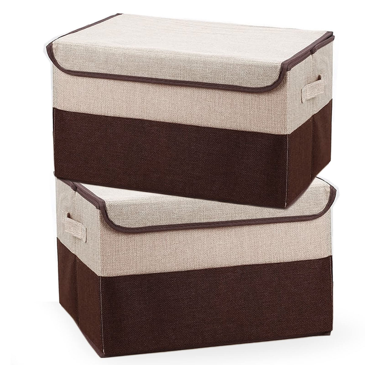Foldable Fabric Storage Boxes with Lids – 29 L, 2 Pack
