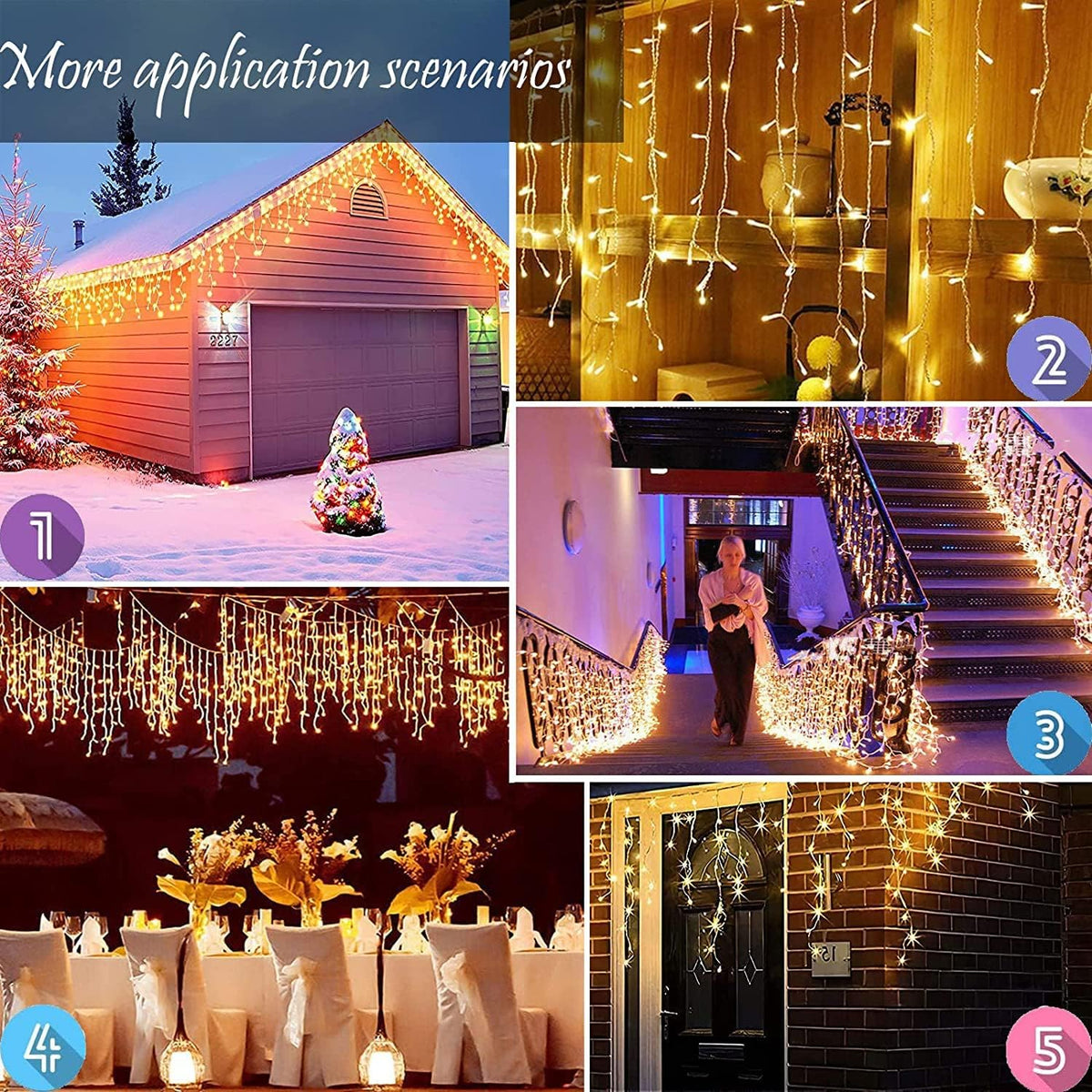 Curtain Fairy Lights – 400 LED, 8 Modes – view 7