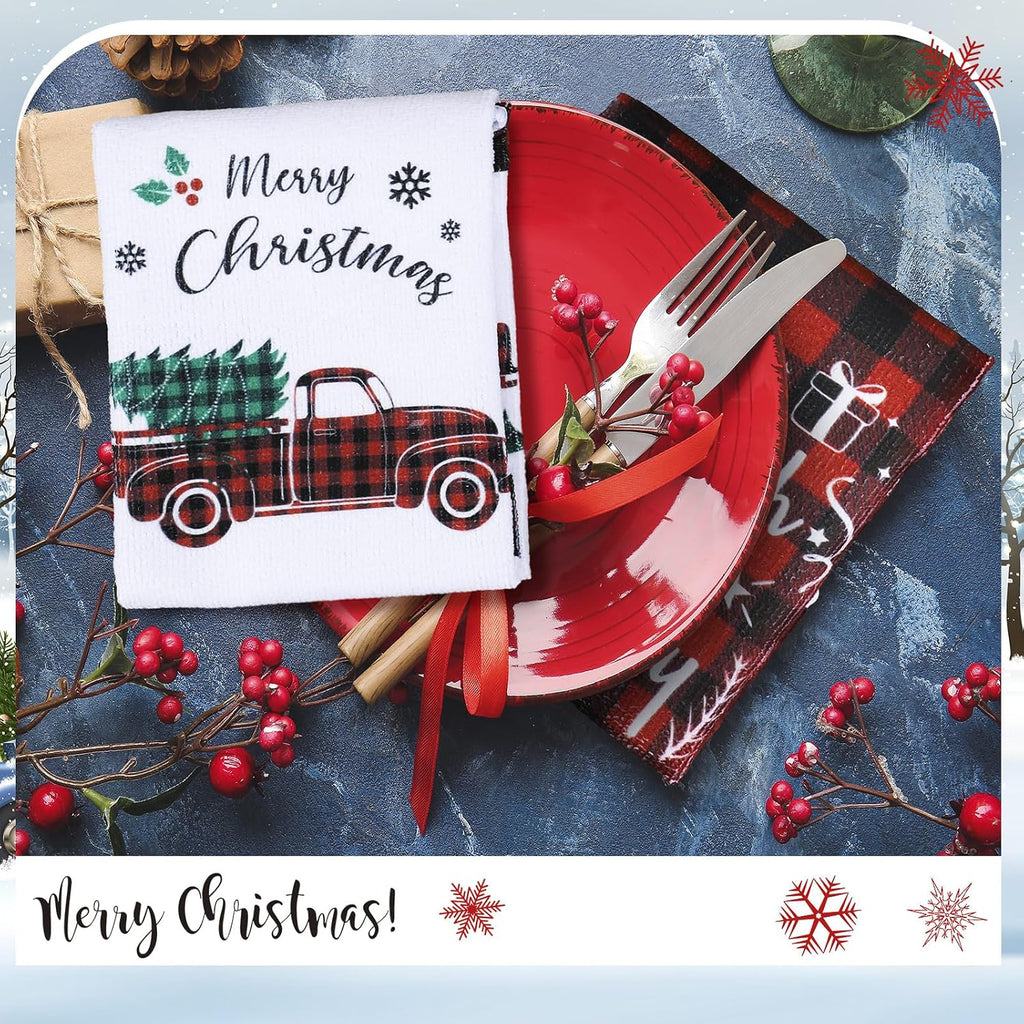 Christmas Kitchen Towels – 6 Pack Buffalo Plaid – view 2