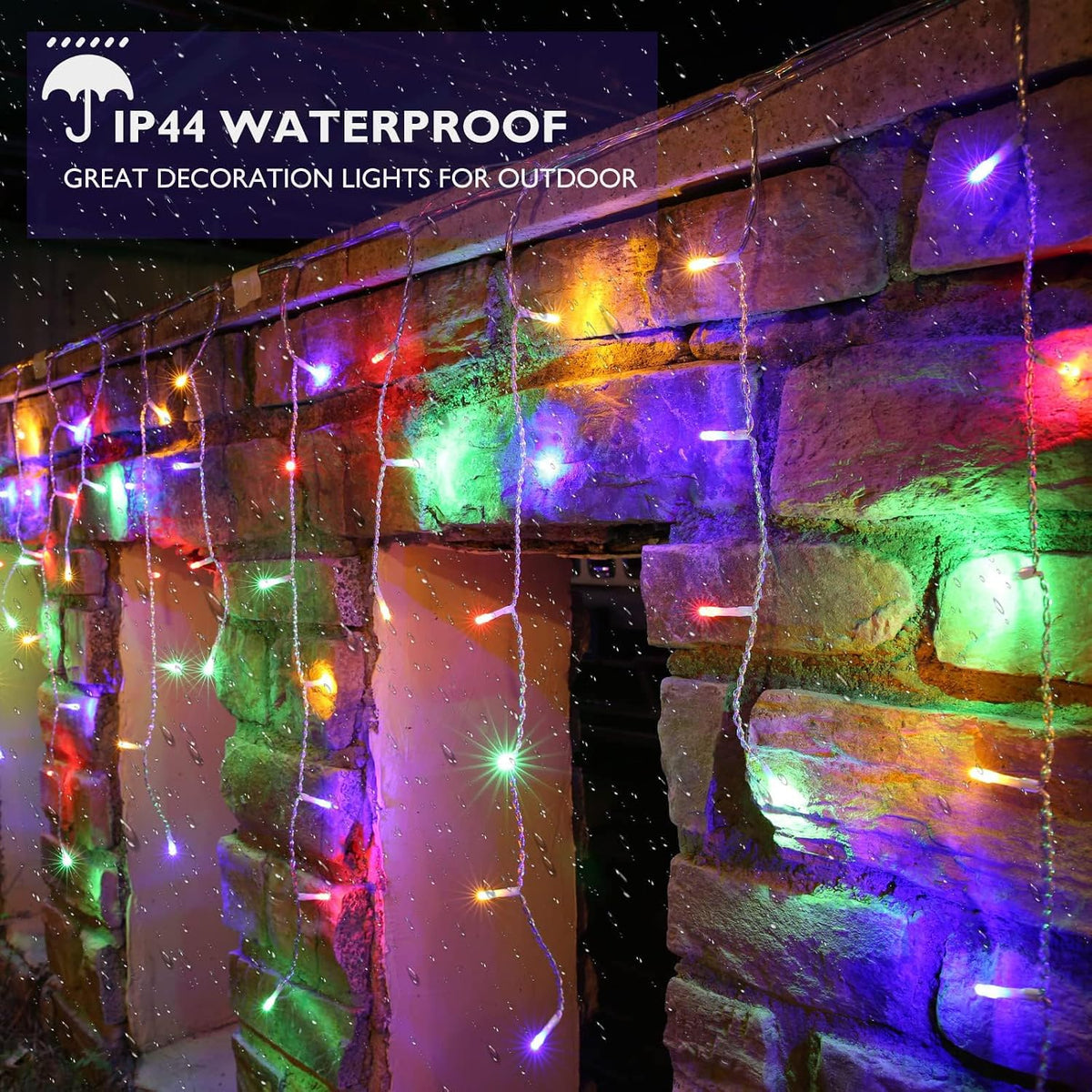 Solar Christmas Icicle Lights – 8 Modes – view 3