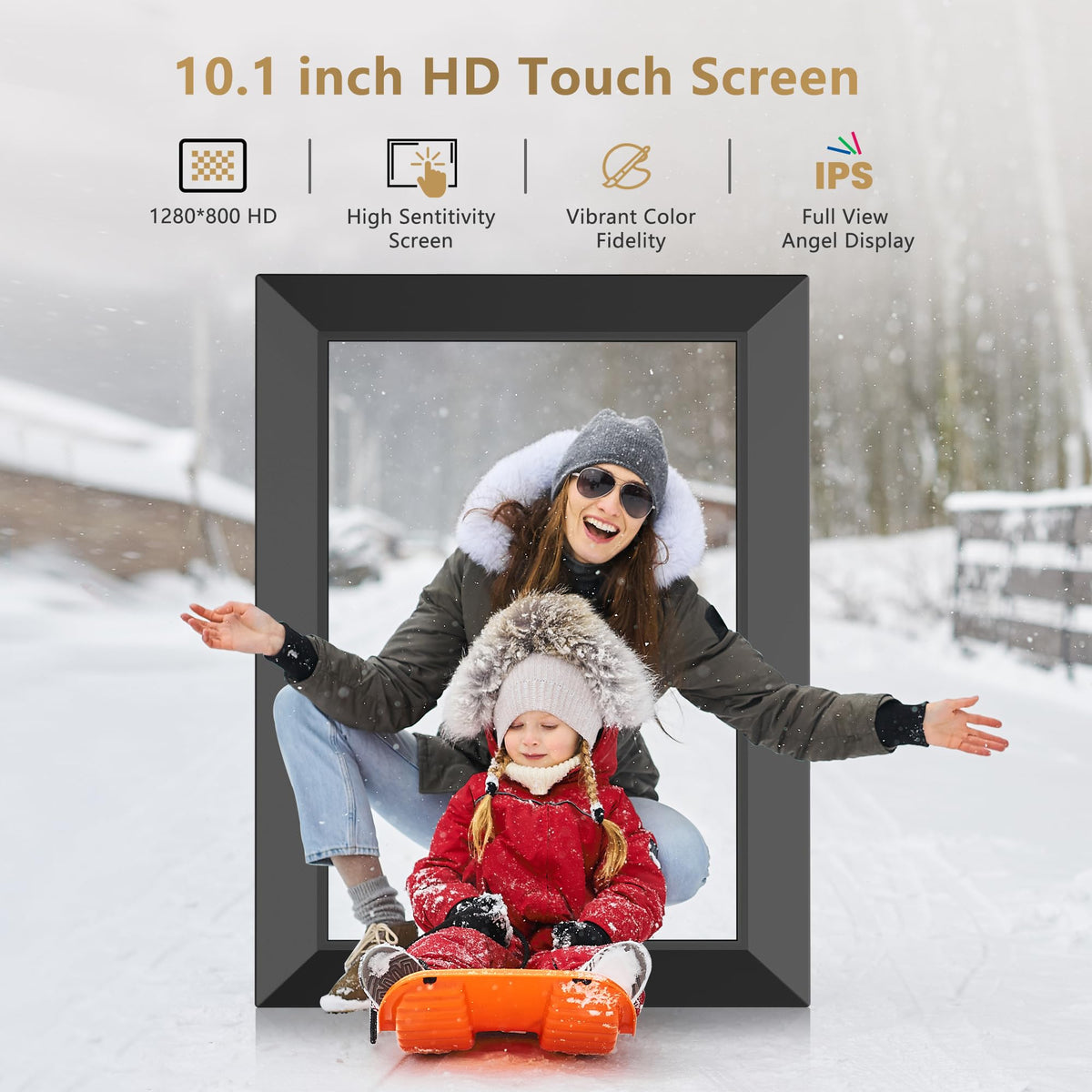 10.1" WiFi Digital Photo Frame with Frameo App