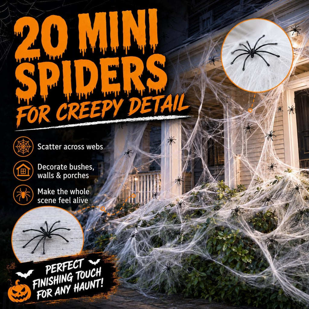 Giant Spider Web with 1.5 m Spider – Halloween Decoration – view 3
