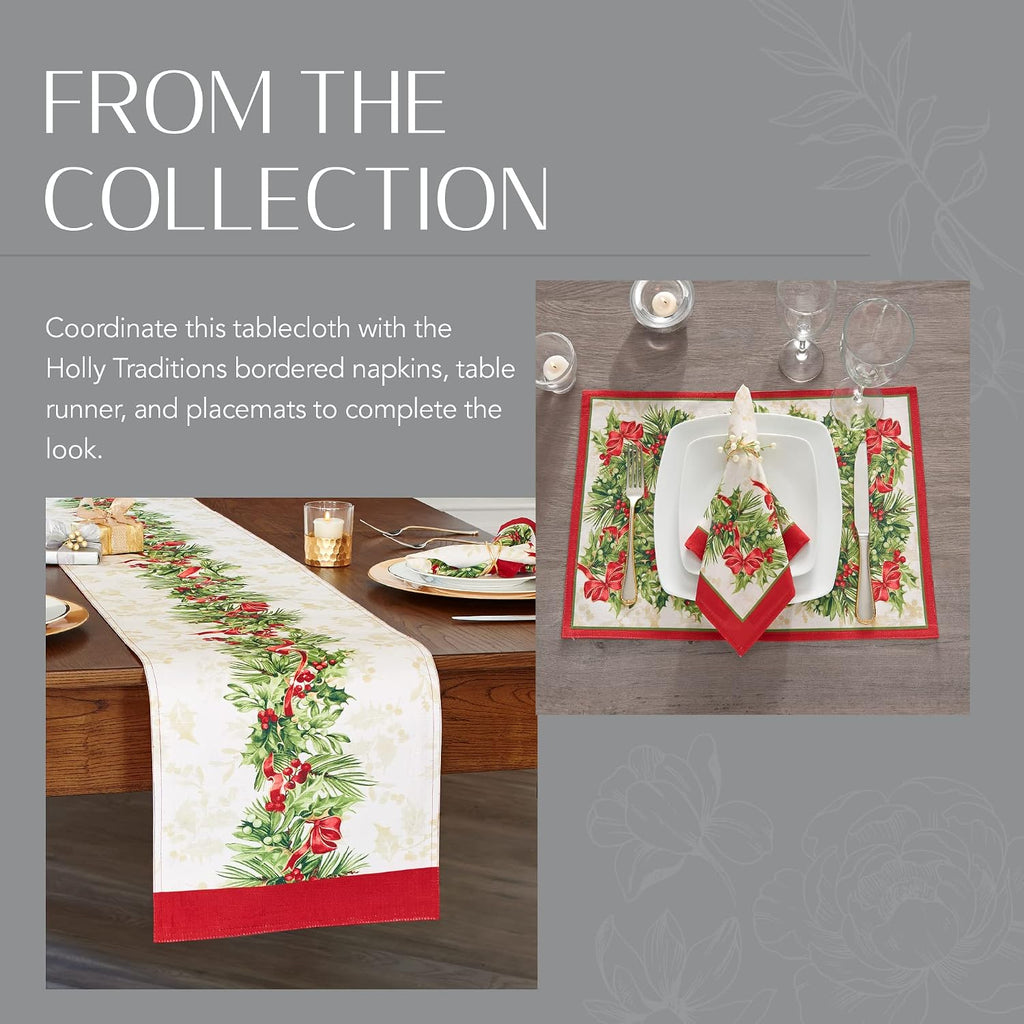Holly Traditions Round Christmas Tablecloth – 178 cm – view 5