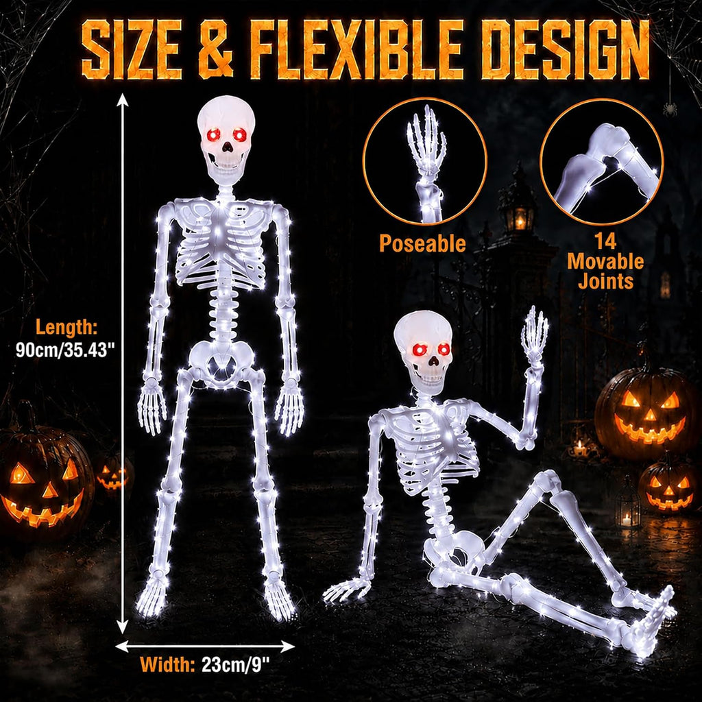 Light-Up Skeletons – 2 Pack 90 cm Outdoor Halloween Decoration – view 2