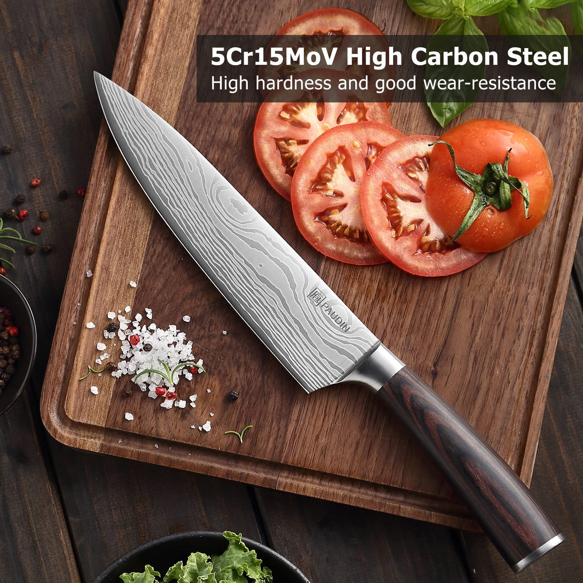 PAUDIN High-Carbon Kitchen Knives – Chef, Santoku, Bread & More