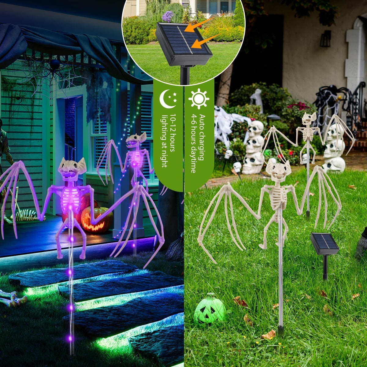 Solar Bat Skeleton Garden Lights – 2 Pack – view 7