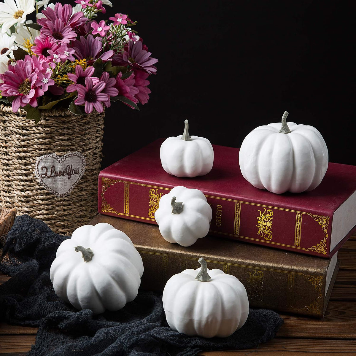 Mini Artificial Pumpkins – 12 Pack – view 4