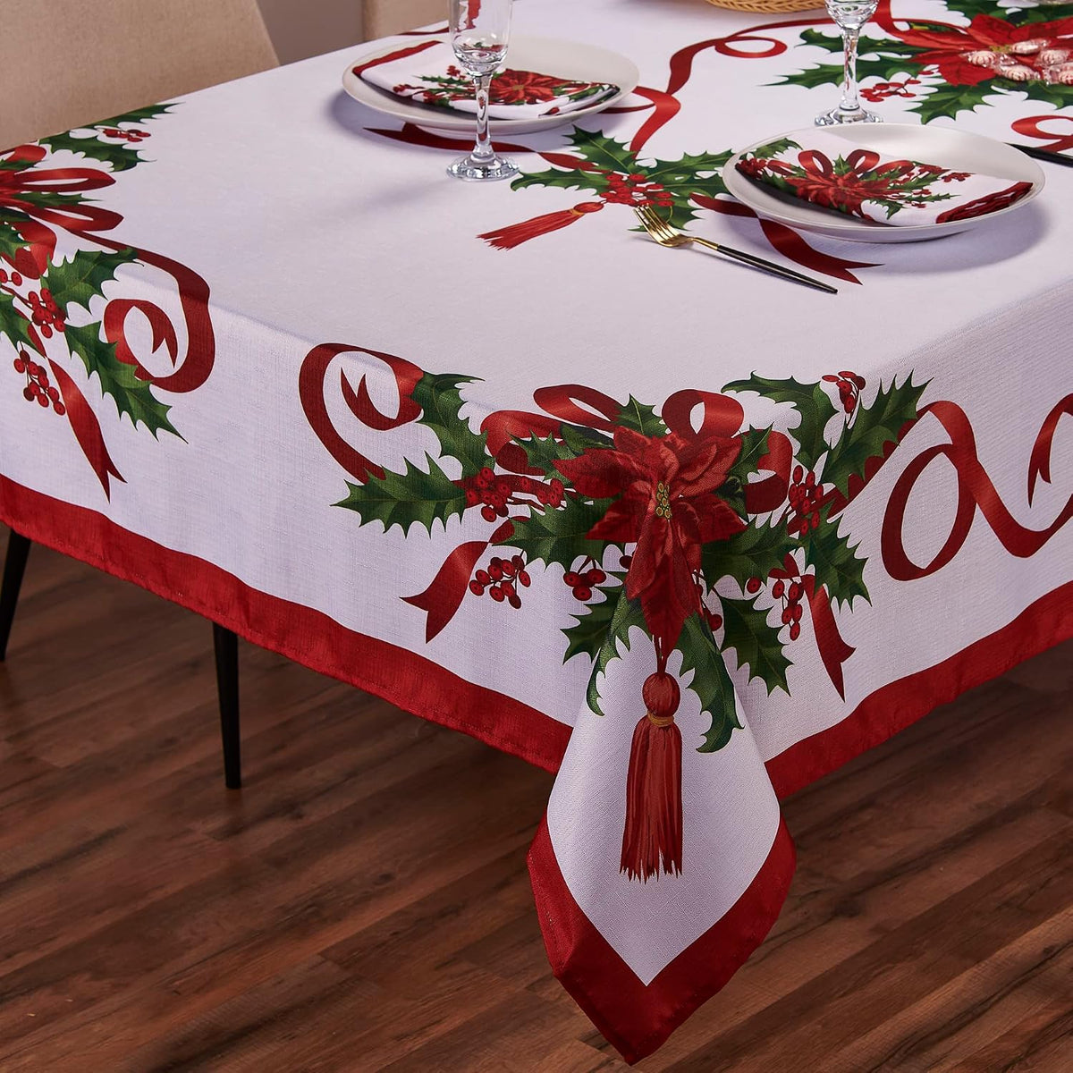 Christmas Ribbon Tablecloth – 320 x 152 cm for 8-Seat Tables – view 3