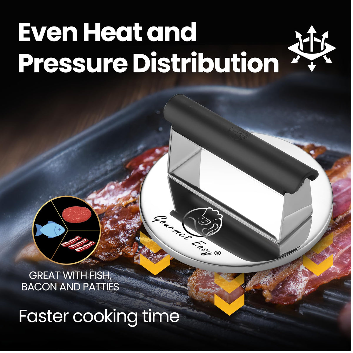 Smash Burger Press – Stainless Steel, Heat-Resistant Handle