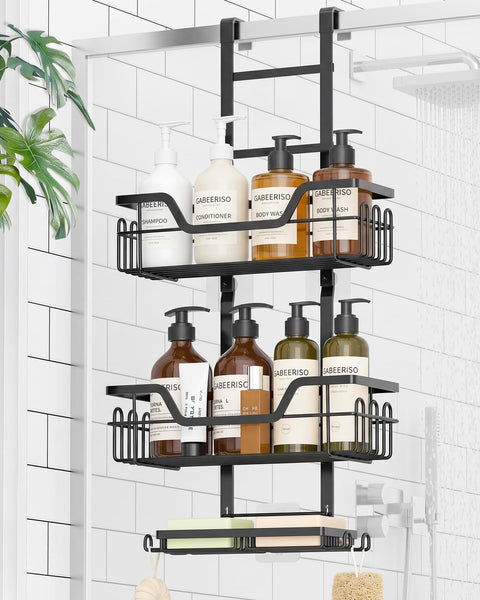 3-Tier Over-the-Door Shower Caddy – Rustproof, No Drilling