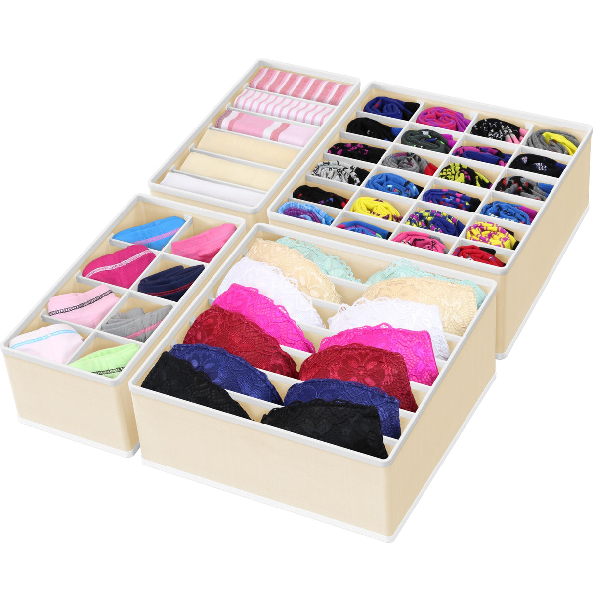 Underwear & Sock Drawer Organisers – 4 Pack