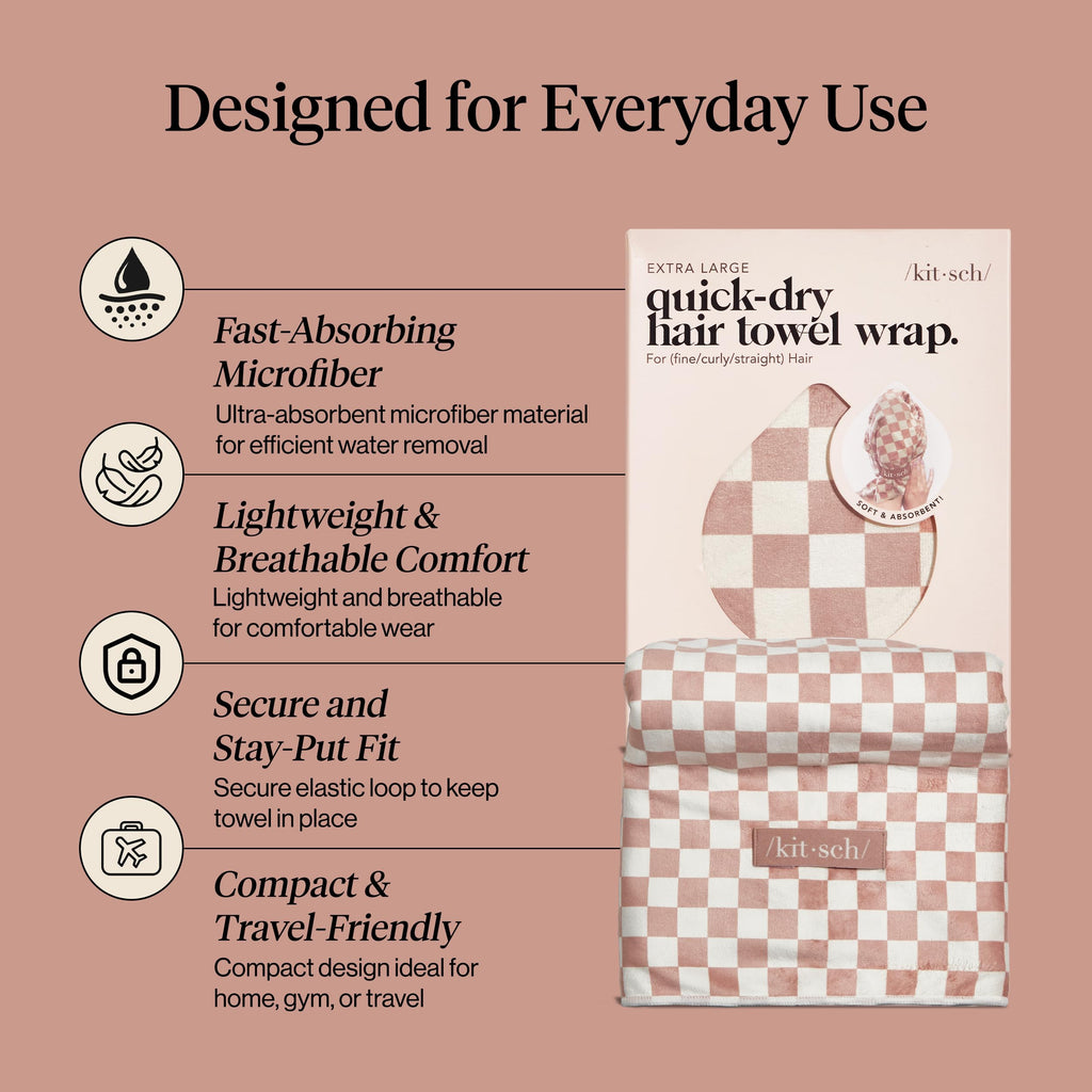 Kitsch Microfibre Hair Towel Wrap