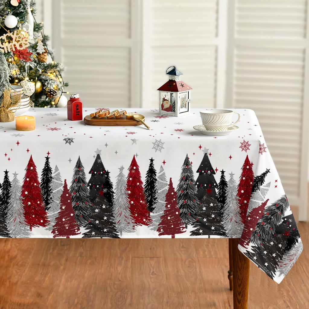Christmas Tree Print Tablecloth – Washable