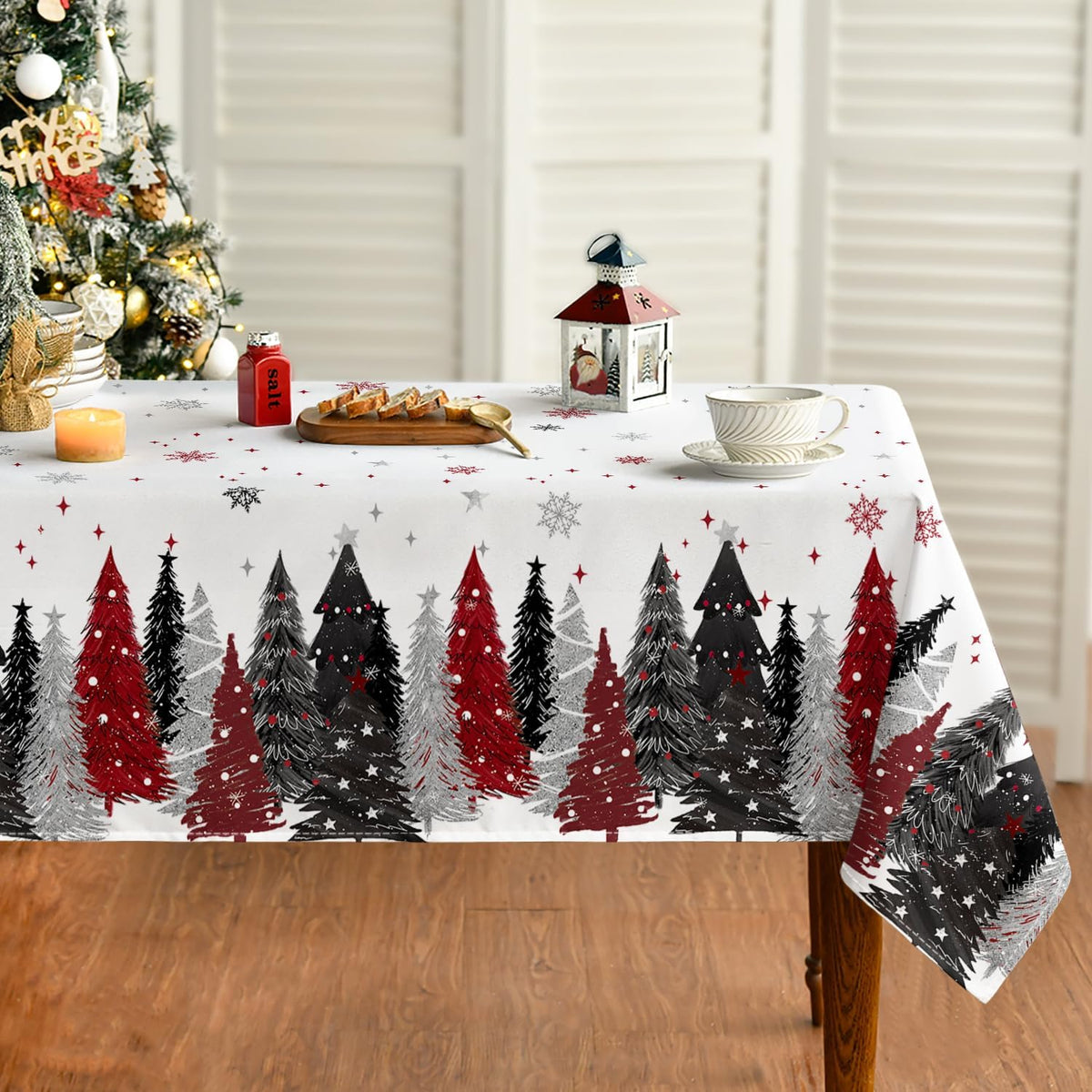 Christmas Tree Print Tablecloth – Washable